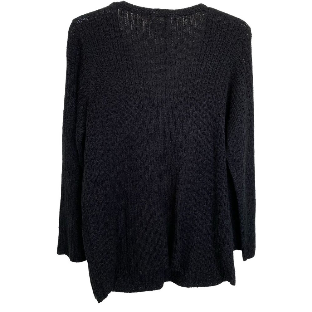 Avenue Sweater Collection Women’s 22/24 Black Ribbed V-Neck Tunic Sweater Office - Picture 3 of 10
